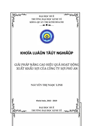 Giải pháp nâng cao hiệu quả hoạt động xuất khẩu sợi của công ty sợi phú an