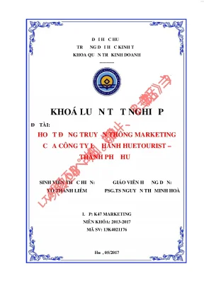Hoạt động truyền thông marketing của công ty lữ hành huetourist thành phố huế