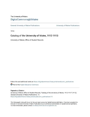 Catalog of the university of maine 1912 1913