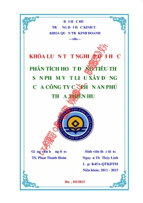 Phân tích hoạt động tiêu thụ sản phẩm vật liệu xây dựng của công ty cổ phần an phú thừa thiên huế