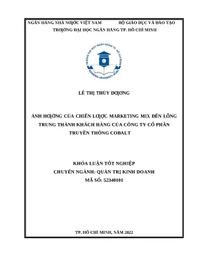 108 ảnh hưởng của chiến lược marketing mix đến lòng trung thành khách hàng của cty cp truyền thông cobalt khóa luận đại học chuyên ngành quản trị kinh doanh 2023