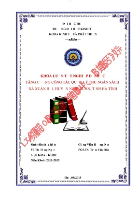 Tăng cường công tác quản lý thu ngân sách xã xuân hội huyện nghi xuân tỉnh hà tĩnh