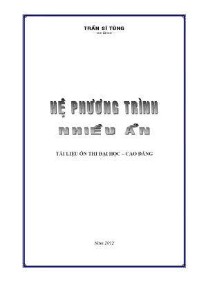 Hệ phương trình nhiều ẩn đại học cao đẳng