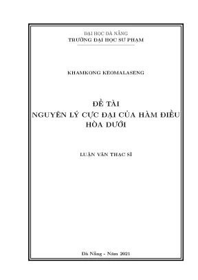 Nguyên lý cực đại của hàm điều hòa dưới