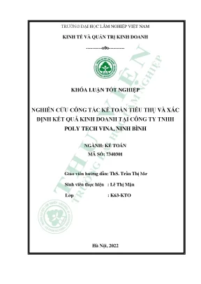 Nghiên cứu công tác kế toán tiêu thụ và xác định kết quả kinh doanh tại công ty tnhh poly tech vina ninh bình