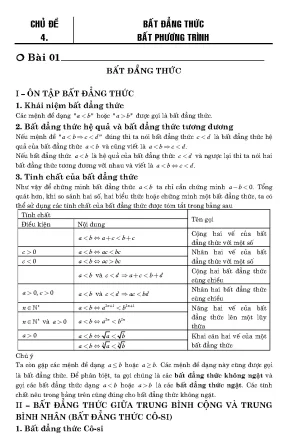 Chủ đề bất đẳng thức bất phương trình