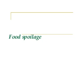 Food spoilage