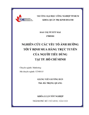 Nghiên cứu các yếu tố ảnh hưởng tới ý định mua hàng trực tuyến của người tiêu dùng tại thành phố hồ chí minh
