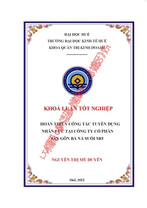 Hoàn thiện công tác tuyển dụng nhân lực tại công ty cổ phần sân gôn bà nà suối mơ