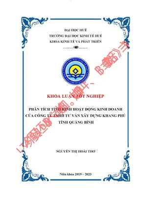 Phân tích tình hình hoạt động kinh doanh công ty tnhh tư vấn xây dựng khang phú