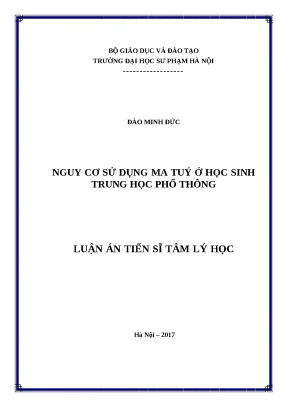 Luận án nguy cơ sử dụng ma tuý ở học sinh trung học phổ thông