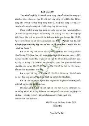 Nghiên cứu đề xuất biện pháp quản lý tổng hợp sâu hại vầu tại xã minh sơn huyện bắc mê tỉnh hà giang