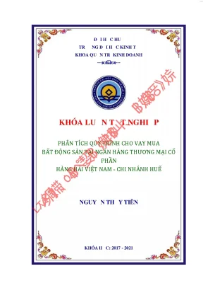 Phân tích về quy trình cho vay mua bđs tại ngân hàng tmcp hàng hải việt nam chi nhánh huế