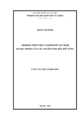 Luận văn thạc sĩ phương pháp thực nghiệm để xác định quang thông của các nguồn sáng bất đối xứng lvts vnu