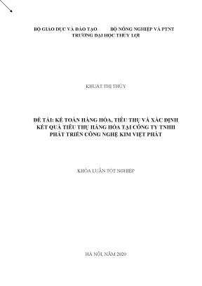 Khóa luận tốt nghiệp kế toán hàng hóa tiêu thụ và xác định kết quả tiêu thụ hàng hóa tại công ty tnhh phát triển công nghệ kim việt phát