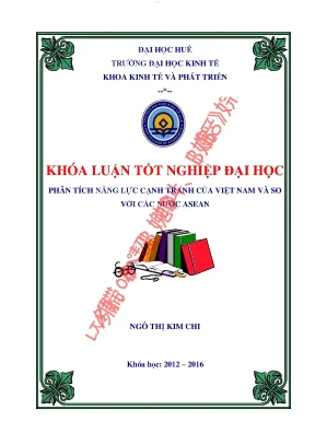 Phân tích năng lực cạnh tranh của việt nam và so với các nước asean