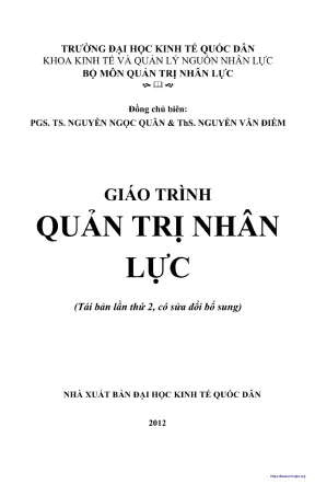 Giáo trình quản trị nguồn nhân lực tái bản lần thứ 2