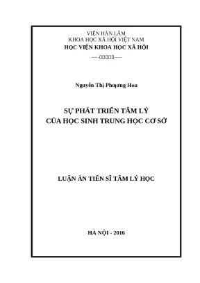 Luận án sự phát triển tâm lý của học sinh trung học cơ sở