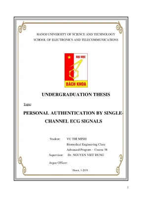 Undergraduation thesis topic personal authentication by single channel ecg signals