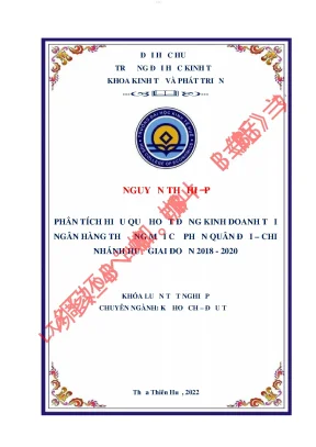 Phân tíchhiệu quả hoạt động kinh doanh tại ngân hàng tmcp quân đội chi nhánh huế giai đoạn 2018 2020