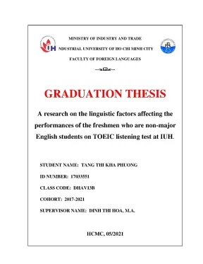 A research on the linguistic factors affecting the performances of the freshmen who are non major english students on toeic listening test at iuh graduation thesis faculty of foreign languages