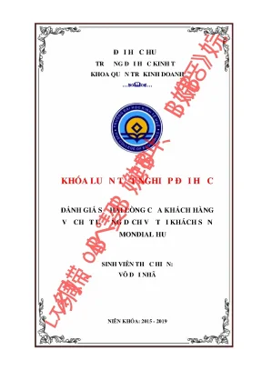 Đánh giá sự hài lòng của khách hàng về chất lượng dịch vụ tại khách sạn mondial huế