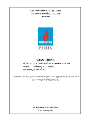 Giáo trình an toàn phòng chống cháy nổ nghề bảo hộ lao động trình độ cao đẳng