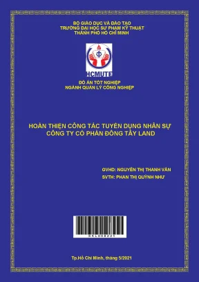 Hoàn thiện công tác tuyển dụng nhân sự công ty cổ phần đông tây land