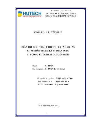Khóa luận tốt nghiệp hoàn thiện kỹ thuật thu thập bằng chứng kiểm toán trong kiểm toán bctc tại công ty tnhh kiểm toán mh