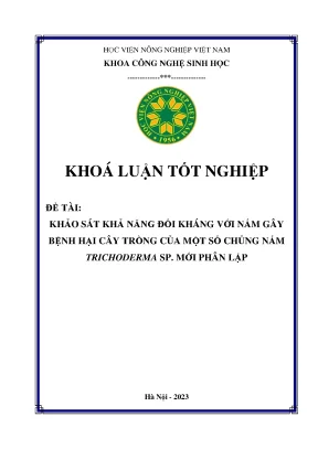 Khảo sát khả năng đối kháng với nấm gây bệnh hại cây trồng của một số chủng nấm trichoderma sp mới phân lập