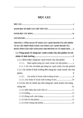 Luận văn tốt nghiệp năng lực cạnh tranh của hàng nông sản xuất khẩu việt nam trên thị trường eu và nhật bản trong thời kỳ hội nhập wto