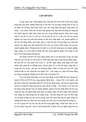 Luận văn tốt nghiệp giải pháp nâng cao chất lượng tín dụng trung dài hạn tại nhno ptnt chi nhánh khu công nghiệp minh đức hưng yên