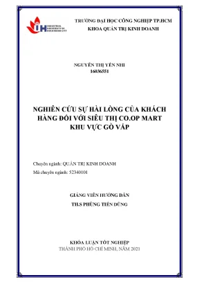 Nghiên cứu sự hài lòng của khách hàng đối với siêu thị co op mart khu vực gò vấp