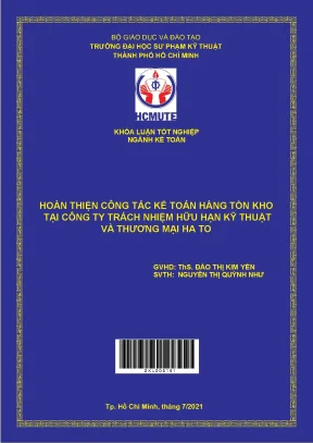 Hoàn thiện công tác kế toán hàng tồn kho tại công ty trách nhiệm hữu hạn kỹ thuật và thương mại ha to