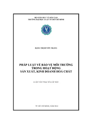 Pháp luật về bảo vệ môi trường trong hoạt động sản xuất kinh doanh hóa chất