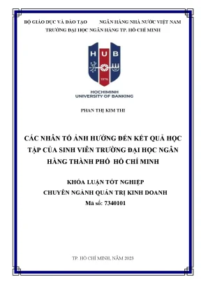 Các nhân tố ảnh hưởng đến kết quả học tập sinh viên trường đại học ngân hàng thành phố hồ chí minh