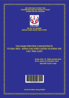 Thu nhận protein concentrate từ đậu đen nâng cao hàm lượng và đánh giá các tính chất