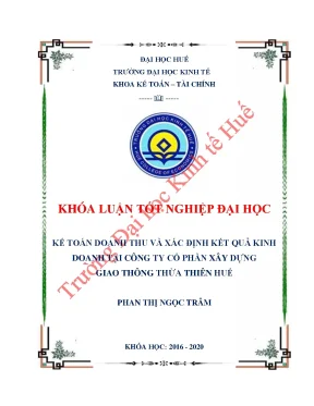 Kế toán doanh thu và xác định kết quả kinh doanh tại công ty cổ phần xây dựng giao thông thừa thiên huế