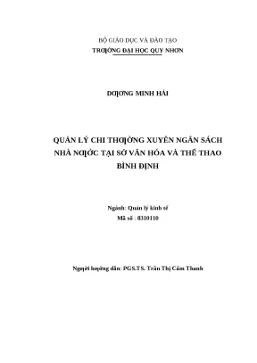 0550 quản lý chi thường xuyên ngân sách nhà nước tại sở văn hóa và thể thao bình định luận văn tốt nghiệp