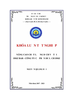 Khóa luận tốt nghiệp nâng cao chất lượng dịch vụ tại dmz bar công ty cổ phần du lịch dmz