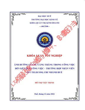 Ảnh hưởng của sự căng thẳng trong công việc đến kết quả công việc trường hợp nhân viên fpt telcecom chi nhánh huế