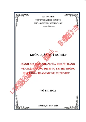 Đánh giá cảm nhận của khách hàng về chất lượng dịch vụ tại hệ thống nha khoa thẩm mỹ nụ cười việt
