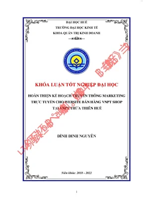 Hoàn thiện kế hoạch truyền thông marketing trực tuyến cho website bán hàng vnpt shop tại vnpt thừa thiên huế