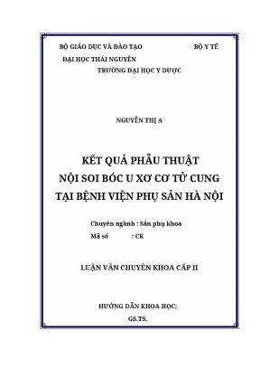 Luận văn bác sĩ chuyên khoa 2 sản khoa 2023