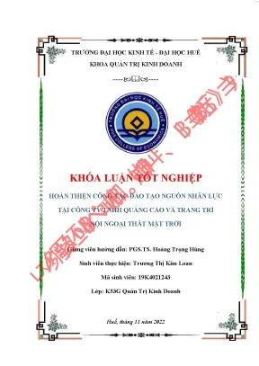 Hoàn thiện công tác đào tạo nguồn nhân lực tại công ty tnhh quảng cáo và trang trí nội ngoại thất mặt trời