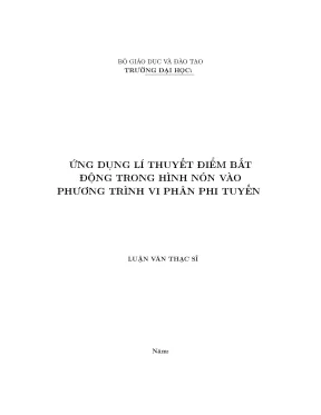 Ứng dụng lí thuyết điểm bất động