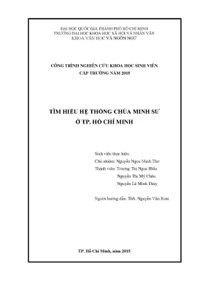 Tìm hiểu hệ thống chùa minh sư ở tp hồ chí minh công trình nghiên cứu khoa học sinh viên cấp trường