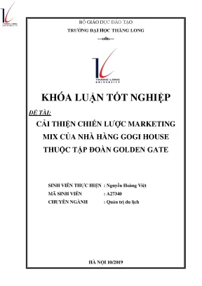 Cải thiện chiến lược marketing mix của nhà hàng gogi house thuộc tập đoàn golden gate