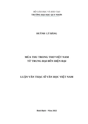 1133 mùa thu trong thơ việt nam từ trung đại đến hiện đại luận văn tốt nghiệp