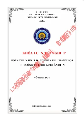 Hoàn thiện hoạt động phân phối hàng hoá của công ty tnhh kdth ân điển